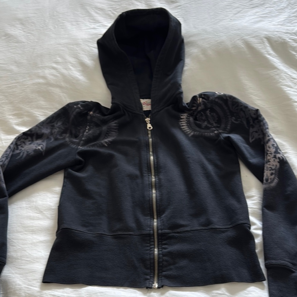 Black Hooded Women's Top